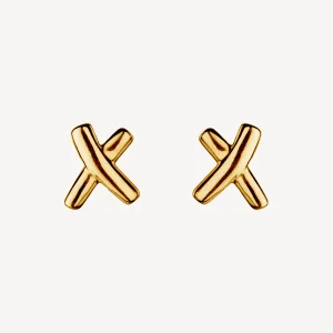 NAJO Gold Plated Cross Stud Earring