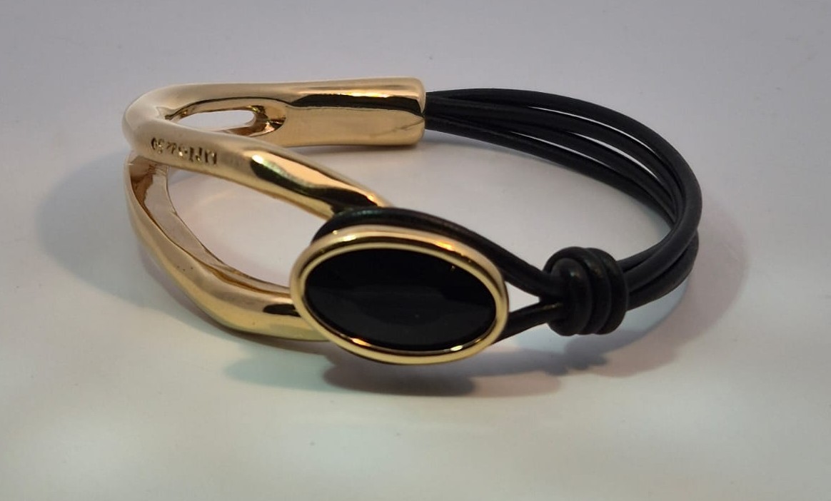 UNO de50 50-50 YGP Leather Tube Bracelet - Image 2