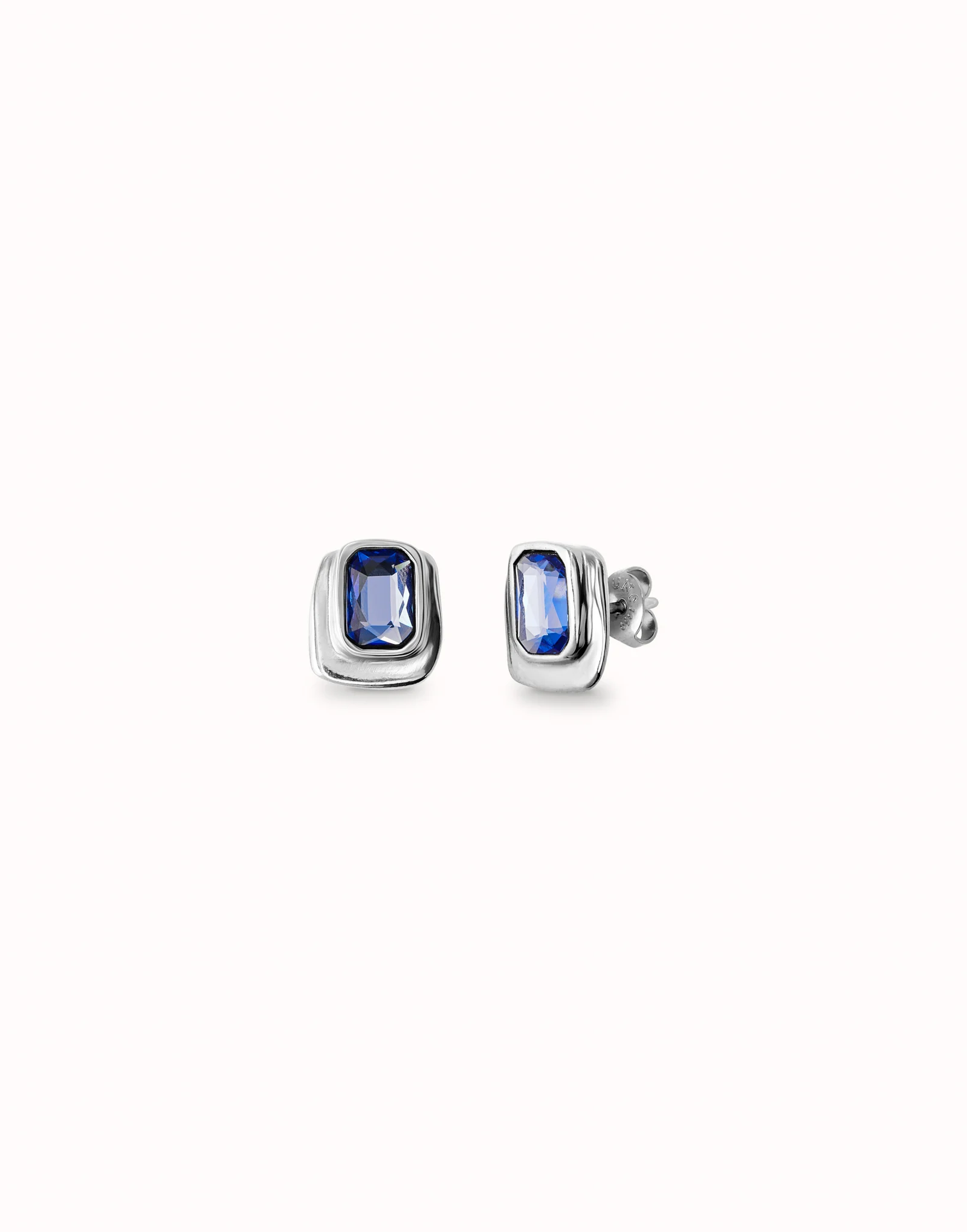 UNO de50 Stud Earrings with Blue Crystal