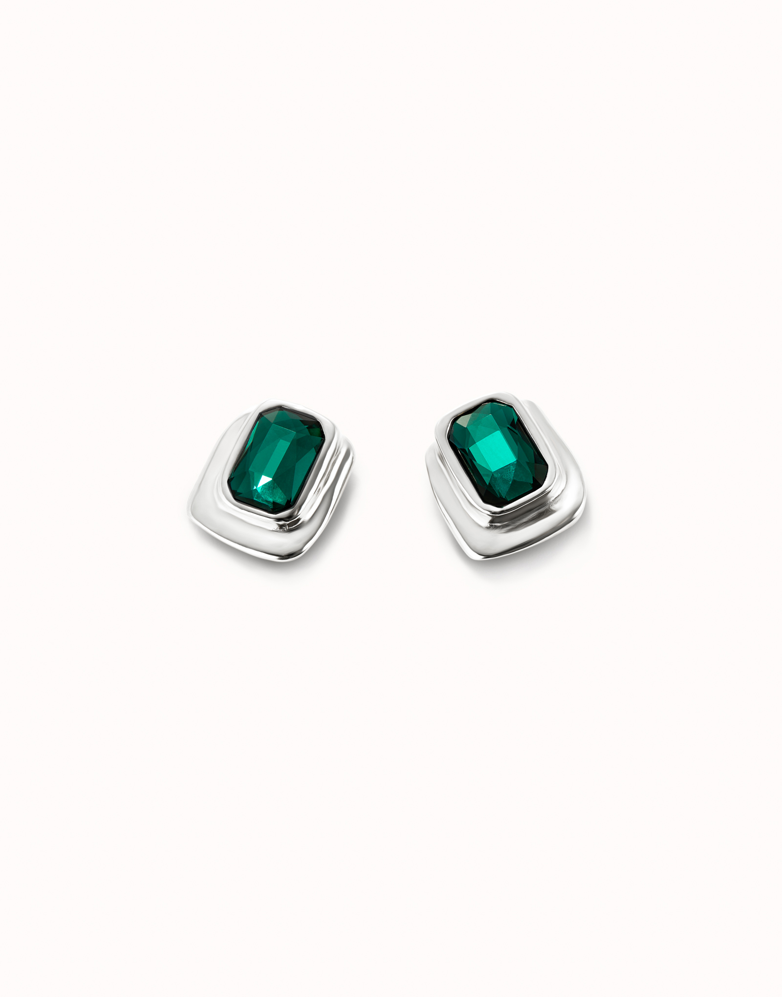 UNO de50 Stud Earrings with Green Crystal - Image 2