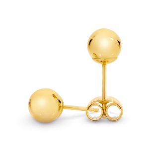 9ct Yellow Gold 8mm Round Ball Stud Earrings