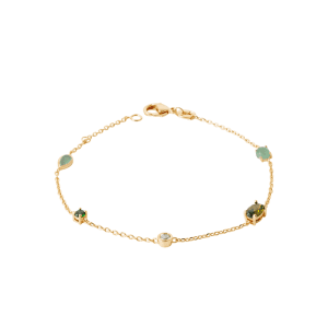Lilly May | 18ct Yellow Plated Multi Shape/Colour 16/18cm Bracelet