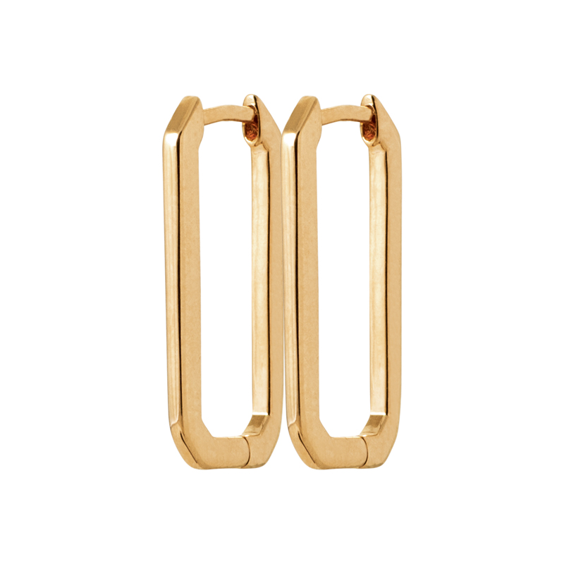 Lilly May | 18ct Yellow Plated Med Rectangle Earrings