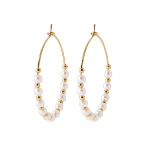 Lilly May | 18ct Yellow Plated Syn Gemstone Beaded Large Hoop Earrings