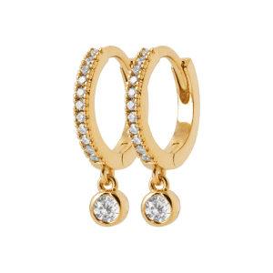 LM | 18ct Yellow Plated CZ Hoop Earrings