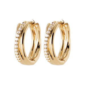 LM | 18ct Yellow Plated CZ Twist Hoop Earring