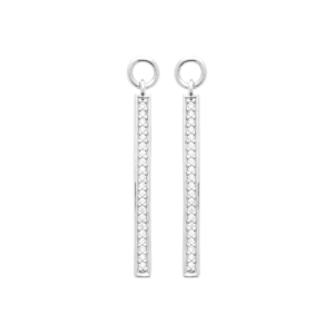 LM | Sterling Silver CZ Claw Channel Drop Earrings