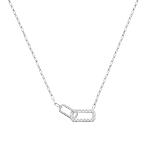 LM | Sterling Silver CZ  Paperclip Chain