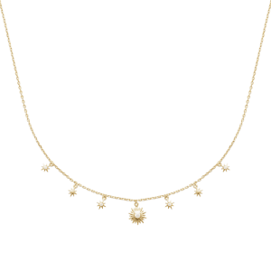 LM | 18ct Yellow Plated CZ STAR/SUN Necklace