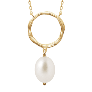 LM | 18ct Yellow Plated Pearl Drop Necklace