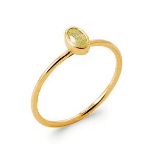LM | 18ct Yellow Plated Synthetic Stone Oval Ring