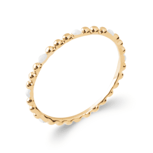 LM | 18ct Yellow Plated Beaded Edge Ring
