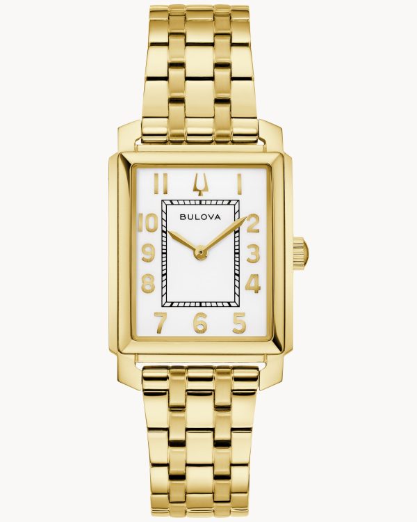Bulova Sutton Gold Plated Rectangle Watch - Studio Seven