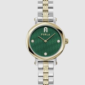Furla Green Dial Two Tone Watch