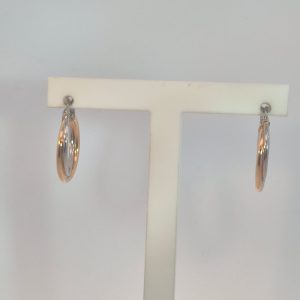 Bi-Tone 9ct Yellow and White Gold Twist Hoops
