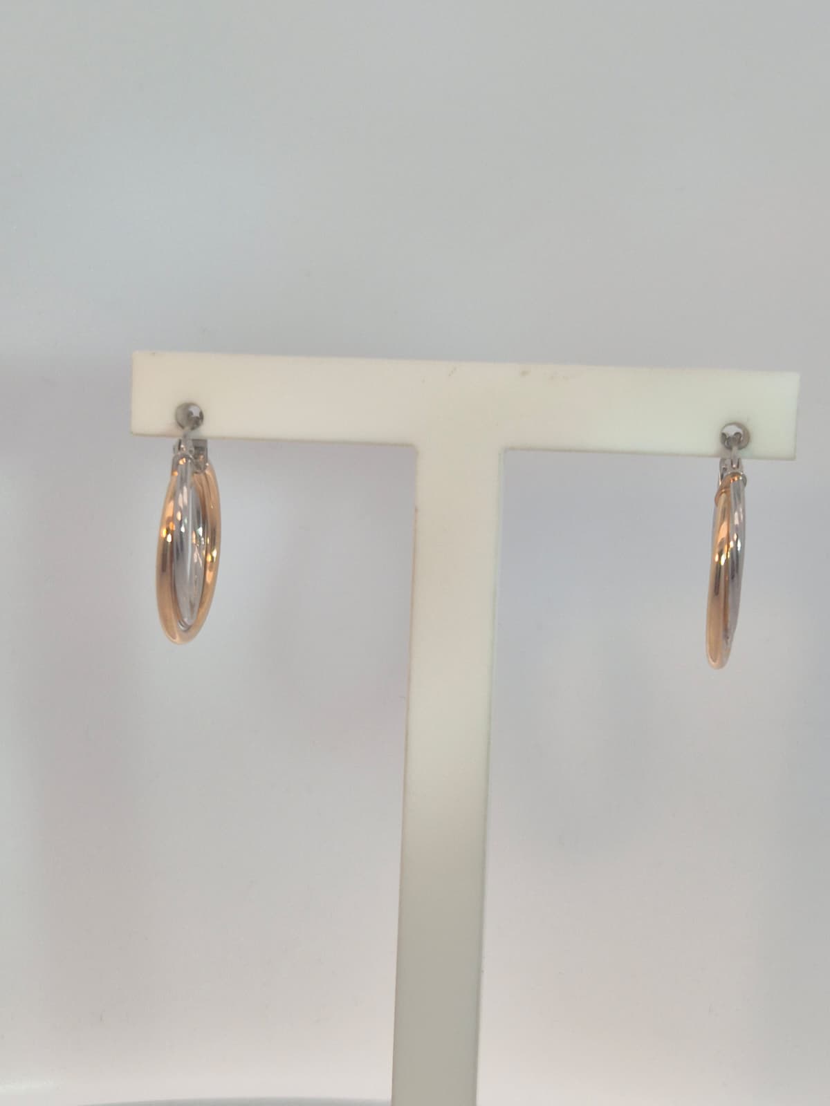 Bi-Tone 9ct Yellow and White Gold Twist Hoops