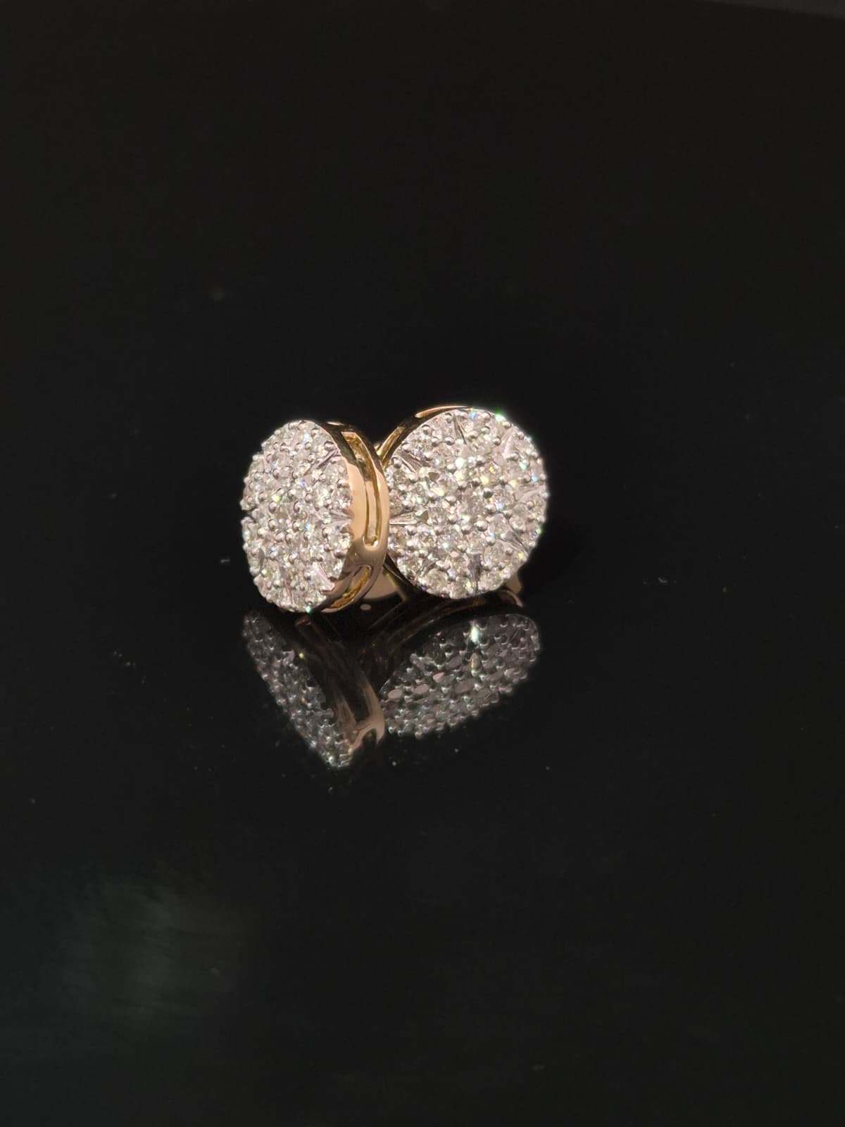 9ct Yellow Gold Diamond Cluster Stud Earrings