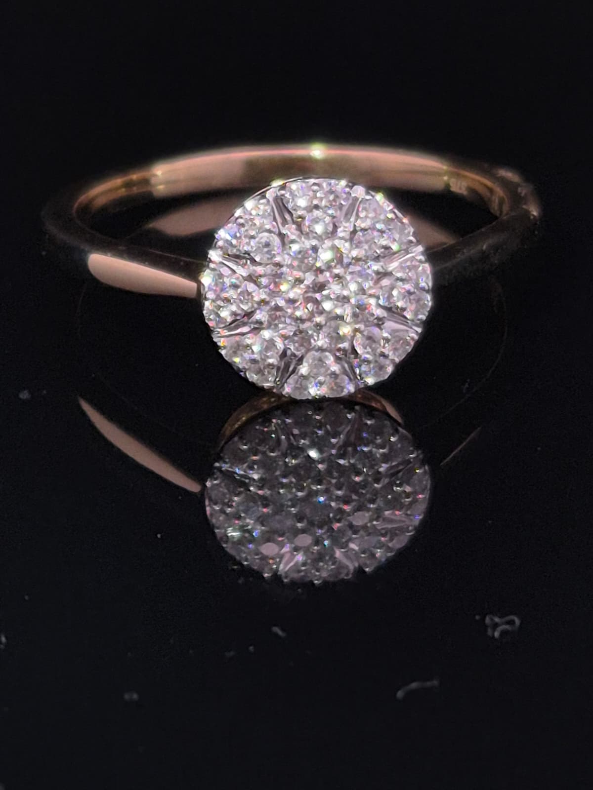 9ct Yellow Gold Diamond Cluster Ring
