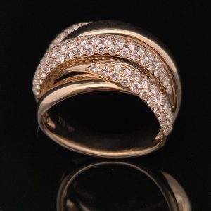 9ct Yellow Gold 1.44ct Crossover Ring