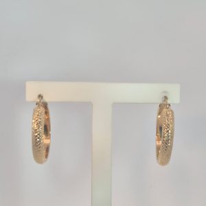 9ct Yellow Gold Textured Hoops