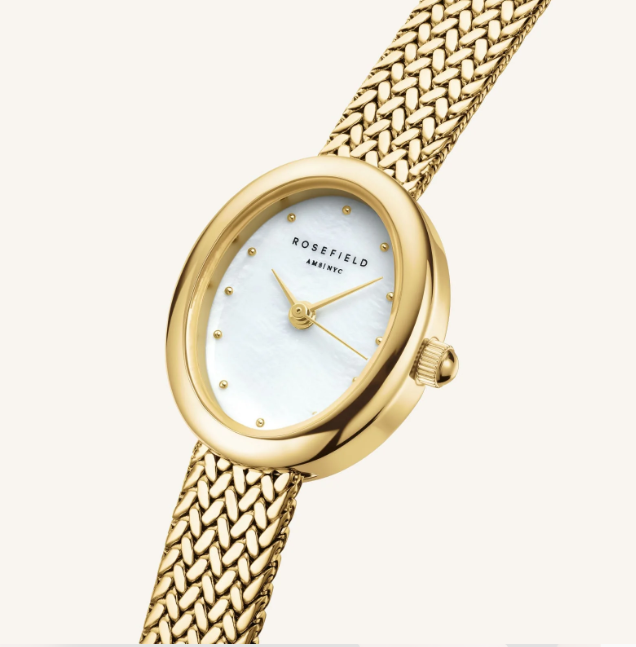 Rosefield Mini Oval Gold Plated Watch - Image 3