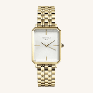 Rosefield White Octagon Gold Plated Watch