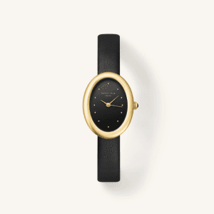 Rosefield Oval Black Leather Watch