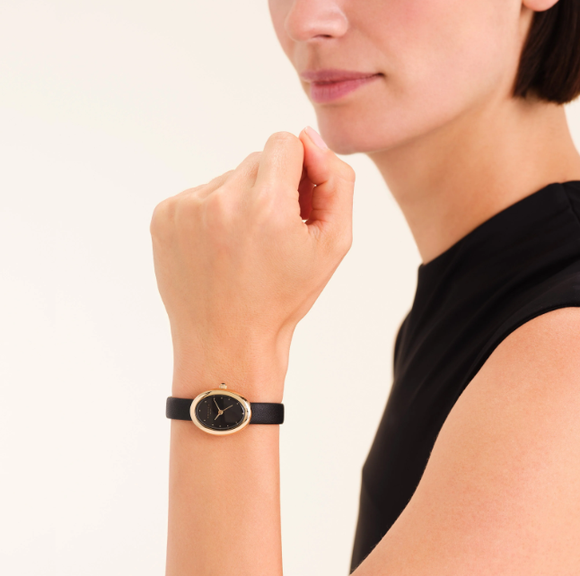 Rosefield Oval Black Leather Watch - Image 2
