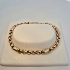 9ct YG 7.4g Belcher and Fancy-Link Bracelet
