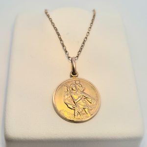 Medallion St. Christopher Pendant and Chain