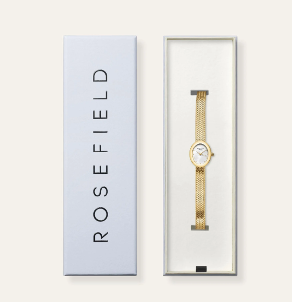 Rosefield Mini Oval Gold Plated Watch - Image 2