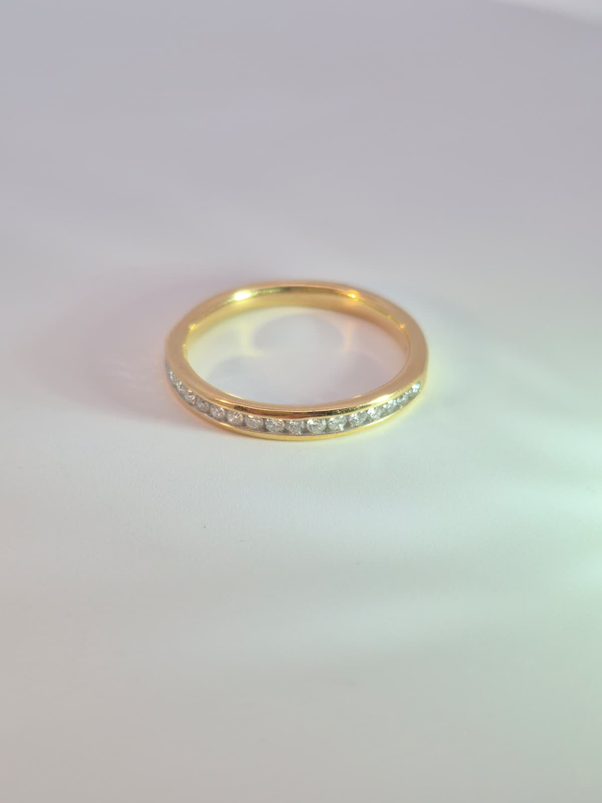 18ct Yellow Gold Channel set 12 Diamond Band - Image 3