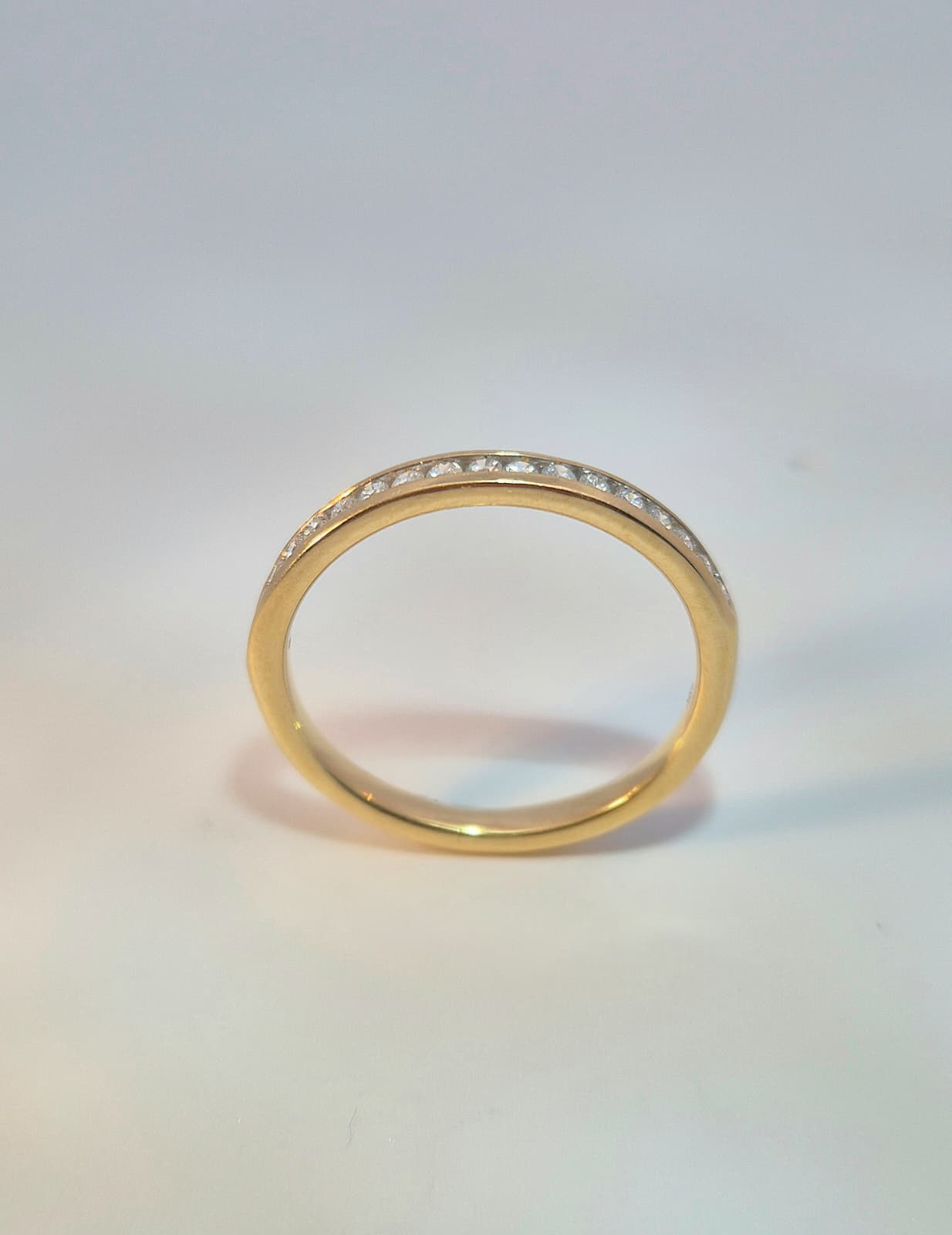 18ct Yellow Gold Channel set 12 Diamond Band - Image 2